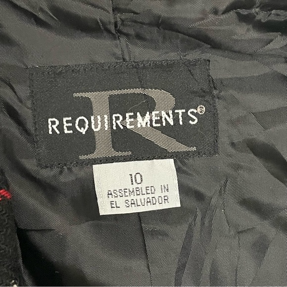 Requirements Women’s  Blazer Fully Lined Jacket Black Plaid with Zipper Sz 10 - Picture 5 of 10